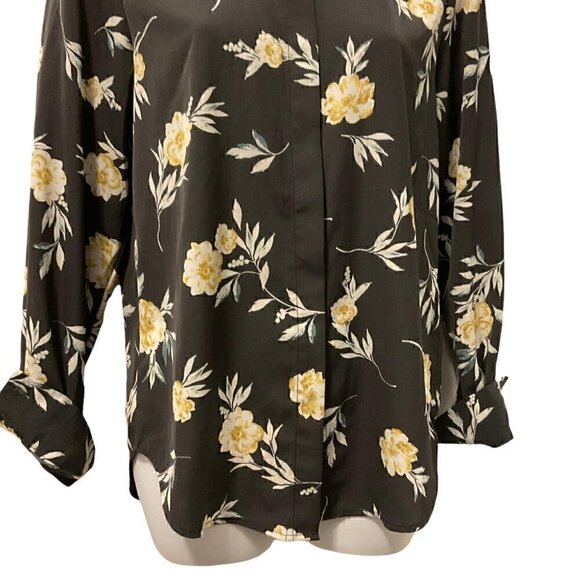 H&M whimsigoth black floral Button Down Blouse - Picture 3 of 4